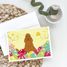 Load image into Gallery viewer, Easter Eggs Cocker Spaniel Red Greeting Cards -  Blank Note Cards – 8-Pack of Artist-Designed Cards with Envelopes