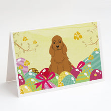 Load image into Gallery viewer, Easter Eggs Cocker Spaniel Red Greeting Cards -  Blank Note Cards – 8-Pack of Artist-Designed Cards with Envelopes
