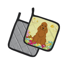 Load image into Gallery viewer, Easter Eggs Cocker Spaniel Red Pot Holders - Set of 2 - Heat-Resistant Kitchen Essentials BB6095PTHD
