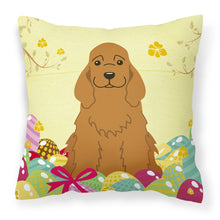 Load image into Gallery viewer, Easter Eggs Cocker Spaniel Red Fabric Decorative Pillow BB6095PW1818
