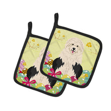 Load image into Gallery viewer, Easter Eggs Old English Sheepdog Pot Holders - Set of 2 - Heat-Resistant Kitchen Essentials BB6096PTHD