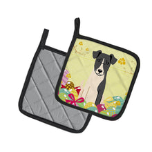 Load image into Gallery viewer, Easter Eggs Smooth Fox Terrier Pot Holders - Set of 2 - Heat-Resistant Kitchen Essentials BB6098PTHD