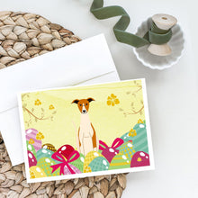 Load image into Gallery viewer, Easter Eggs Whippet Greeting Cards -  Blank Note Cards – 8-Pack of Artist-Designed Cards with Envelopes
