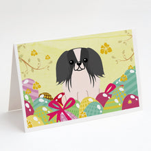 Load image into Gallery viewer, Easter Eggs Pekingese Black White Greeting Cards -  Blank Note Cards – 8-Pack of Artist-Designed Cards with Envelopes