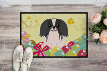 Load image into Gallery viewer, Easter Eggs Pekingnese Black White Doormat - 18x27 Decorative Floor Mat – Indoor/Outdoor Rug with Artistic Flair BB6105MAT