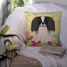 Load image into Gallery viewer, Easter Eggs Pekingnese Black White Throw Pillow - 14x14 Decorative Pillow – Art for Your Home &amp; Patio BB6105PW1414