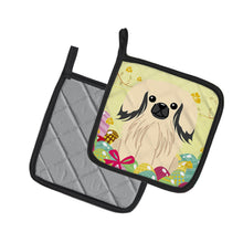 Load image into Gallery viewer, Easter Eggs Pekingnese Cream Pot Holders - Set of 2 - Heat-Resistant Kitchen Essentials BB6106PTHD