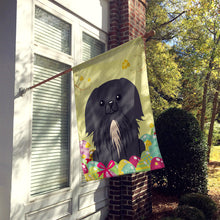 Load image into Gallery viewer, Easter Eggs Pekingnese Black Flag Canvas House Size BB6107CHF