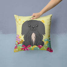Load image into Gallery viewer, Easter Eggs Pekingnese Black Throw Pillow - 14x14 Decorative Pillow – Art for Your Home &amp; Patio BB6107PW1414