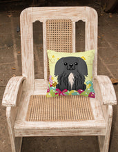 Load image into Gallery viewer, Easter Eggs Pekingnese Black Fabric Decorative Pillow BB6107PW1818