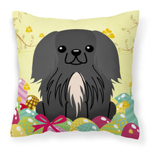Load image into Gallery viewer, Easter Eggs Pekingnese Black Fabric Decorative Pillow BB6107PW1818