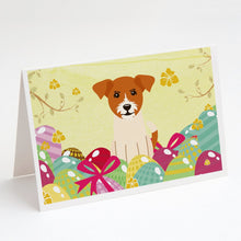Load image into Gallery viewer, Easter Eggs Jack Russell Terrier Greeting Cards -  Blank Note Cards – 8-Pack of Artist-Designed Cards with Envelopes
