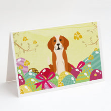 Load image into Gallery viewer, Easter Eggs English Foxhound Greeting Cards -  Blank Note Cards – 8-Pack of Artist-Designed Cards with Envelopes