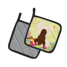 Load image into Gallery viewer, Easter Eggs Chinese Crested Cream Pot Holders - Set of 2 - Heat-Resistant Kitchen Essentials BB6113PTHD