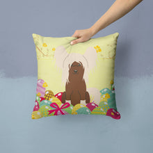 Load image into Gallery viewer, Easter Eggs Chinese Crested Cream Throw Pillow - 14x14 Decorative Pillow – Art for Your Home &amp; Patio BB6113PW1414