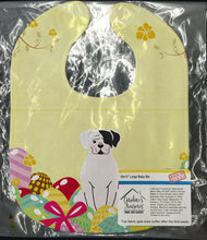 Load image into Gallery viewer, Easter Eggs White Boxer Cooper Baby Bib BB6114BIB