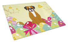 Load image into Gallery viewer, Easter Eggs Flashy Fawn Boxer Glass Cutting Boards – Durable, Decorative Kitchen Art Large BB6116LCB