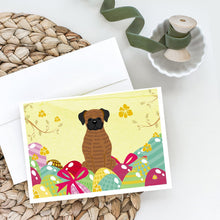 Load image into Gallery viewer, Easter Eggs Brindle Boxer Greeting Cards -  Blank Note Cards – 8-Pack of Artist-Designed Cards with Envelopes