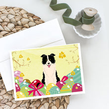 Load image into Gallery viewer, Easter Eggs Border Collie Black White Greeting Cards -  Blank Note Cards – 8-Pack of Artist-Designed Cards with Envelopes