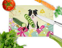 Load image into Gallery viewer, Easter Eggs Border Collie Black White Glass Cutting Boards – Durable, Decorative Kitchen Art Large BB6118LCB