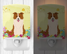 Load image into Gallery viewer, Easter Eggs Border Collie Red White Ceramic Night Light BB6119CNL