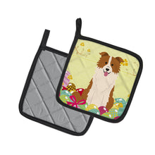 Load image into Gallery viewer, Easter Eggs Border Collie Red White Pot Holders - Set of 2 - Heat-Resistant Kitchen Essentials BB6119PTHD