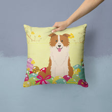 Load image into Gallery viewer, Easter Eggs Border Collie Red White Throw Pillow - 14x14 Decorative Pillow – Art for Your Home &amp; Patio BB6119PW1414