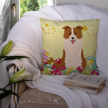 Load image into Gallery viewer, Easter Eggs Border Collie Red White Throw Pillow - 14x14 Decorative Pillow – Art for Your Home &amp; Patio BB6119PW1414