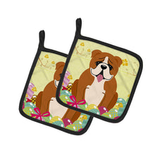 Load image into Gallery viewer, Easter Eggs English Bulldog Red White Pot Holders - Set of 2 - Heat-Resistant Kitchen Essentials BB6120PTHD