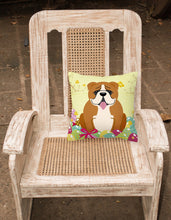 Load image into Gallery viewer, Easter Eggs English Bulldog Red White Fabric Decorative Pillow BB6120PW1818
