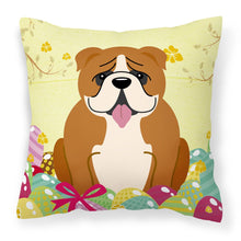 Load image into Gallery viewer, Easter Eggs English Bulldog Red White Fabric Decorative Pillow BB6120PW1818