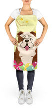 Load image into Gallery viewer, Easter Eggs English Bulldog Brindle White Apron – Artist-Designed Kitchen, BBQ &amp; Craft Apron BB6121APRON