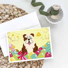 Load image into Gallery viewer, Easter Eggs English Bulldog Brindle White Greeting Cards -  Blank Note Cards – 8-Pack of Artist-Designed Cards with Envelopes