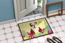Load image into Gallery viewer, Easter Eggs English Bulldog Brindle White Doormat - 24x36 Decorative Floor Mat – Indoor/Outdoor Rug with Artistic Flair BB6121JMAT