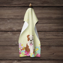 Load image into Gallery viewer, Easter Eggs English Bulldog Brindle White Kitchen Towel – Artistic Dish Towel for Everyday Use BB6121KTWL