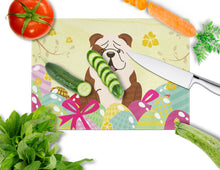 Load image into Gallery viewer, Easter Eggs English Bulldog Brindle White Glass Cutting Boards – Durable, Decorative Kitchen Art Large BB6121LCB