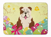 Load image into Gallery viewer, Easter Eggs English Bulldog Brindle White Machine Washable Memory Foam Mat BB6121RUG