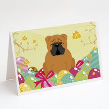 Load image into Gallery viewer, Easter Eggs English Bulldog Red Greeting Cards -  Blank Note Cards – 8-Pack of Artist-Designed Cards with Envelopes