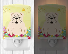 Load image into Gallery viewer, Easter Eggs English Bulldog White Ceramic Night Light BB6123CNL