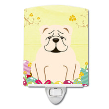 Load image into Gallery viewer, Easter Eggs English Bulldog White Ceramic Night Light BB6123CNL