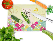 Load image into Gallery viewer, Easter Eggs English Bulldog White Glass Cutting Boards – Durable, Decorative Kitchen Art Large BB6123LCB