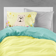 Load image into Gallery viewer, Easter Eggs English Bulldog White Fabric Standard Pillowcase – Artistic Decorative Front, White Back BB6123PILLOWCASE