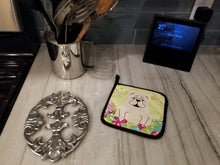 Load image into Gallery viewer, Easter Eggs English Bulldog White Pot Holders - Set of 2 - Heat-Resistant Kitchen Essentials BB6123PTHD