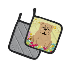 Load image into Gallery viewer, Easter Eggs English Bulldog Fawn Pot Holders - Set of 2 - Heat-Resistant Kitchen Essentials BB6124PTHD