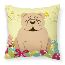 Load image into Gallery viewer, Easter Eggs English Bulldog Fawn Fabric Decorative Pillow BB6124PW1818
