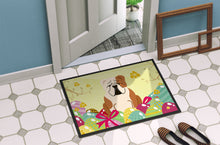 Load image into Gallery viewer, Easter Eggs English Bulldog Fawn White Doormat - 18x27 Decorative Floor Mat – Indoor/Outdoor Rug with Artistic Flair BB6125MAT
