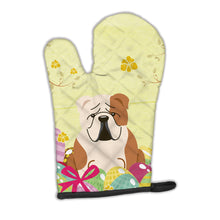 Load image into Gallery viewer, Easter Eggs English Bulldog Fawn White Oven Mitt BB6125OVMT