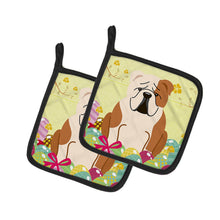Load image into Gallery viewer, Easter Eggs English Bulldog Fawn White Pot Holders - Set of 2 - Heat-Resistant Kitchen Essentials BB6125PTHD