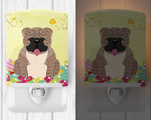 Load image into Gallery viewer, Easter Eggs English Bulldog Grey Brindle  Ceramic Night Light BB6126CNL
