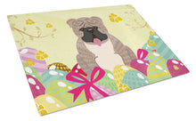 Load image into Gallery viewer, Easter Eggs English Bulldog Grey Brindle  Glass Cutting Boards – Durable, Decorative Kitchen Art Large BB6126LCB